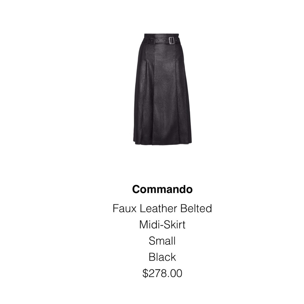 Commando Faux Leather Belted Midi Skirt - Picture 7 of 9
